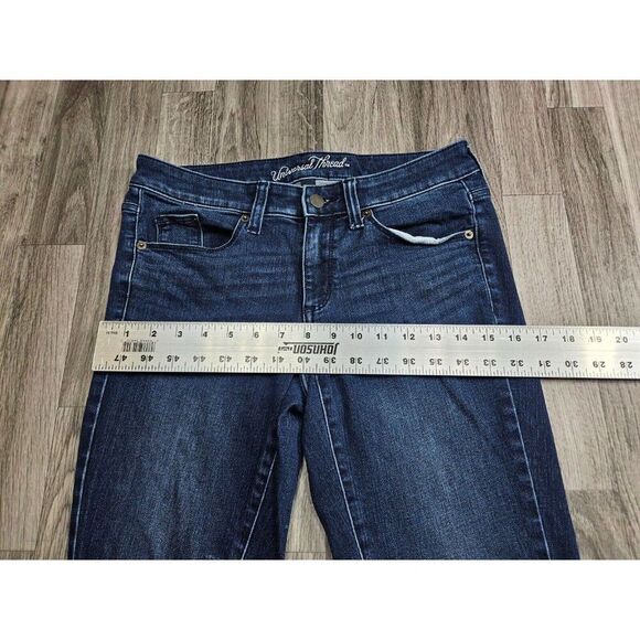 (3/$35) Universal Thread Size 2 / 26 Long Mid Rise Skinny Denim Blue Jeans - Picture 8 of 11
